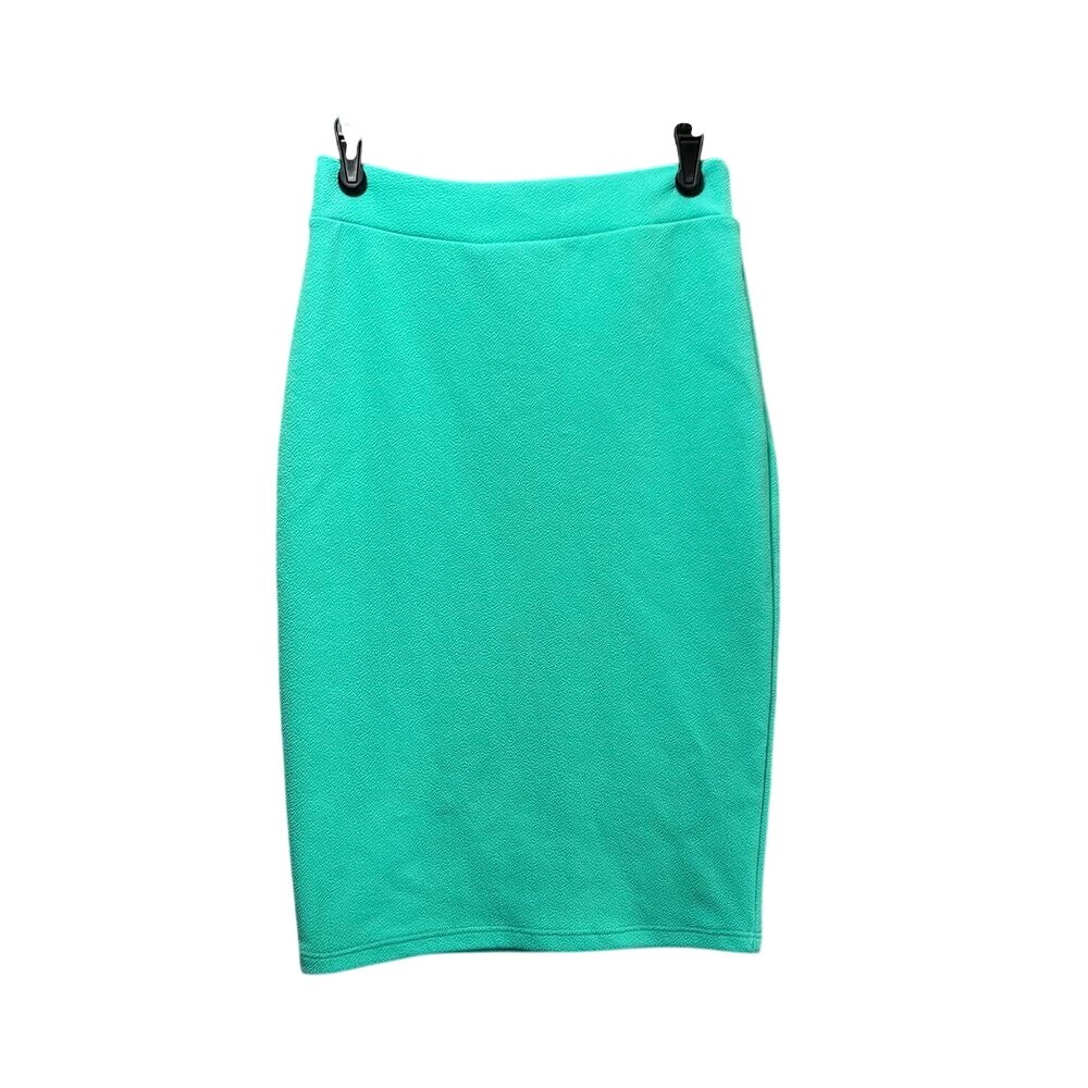 Vintage Top 10 Mint Green Textured Pencil Skirt Professional Office‎ Wear 90s